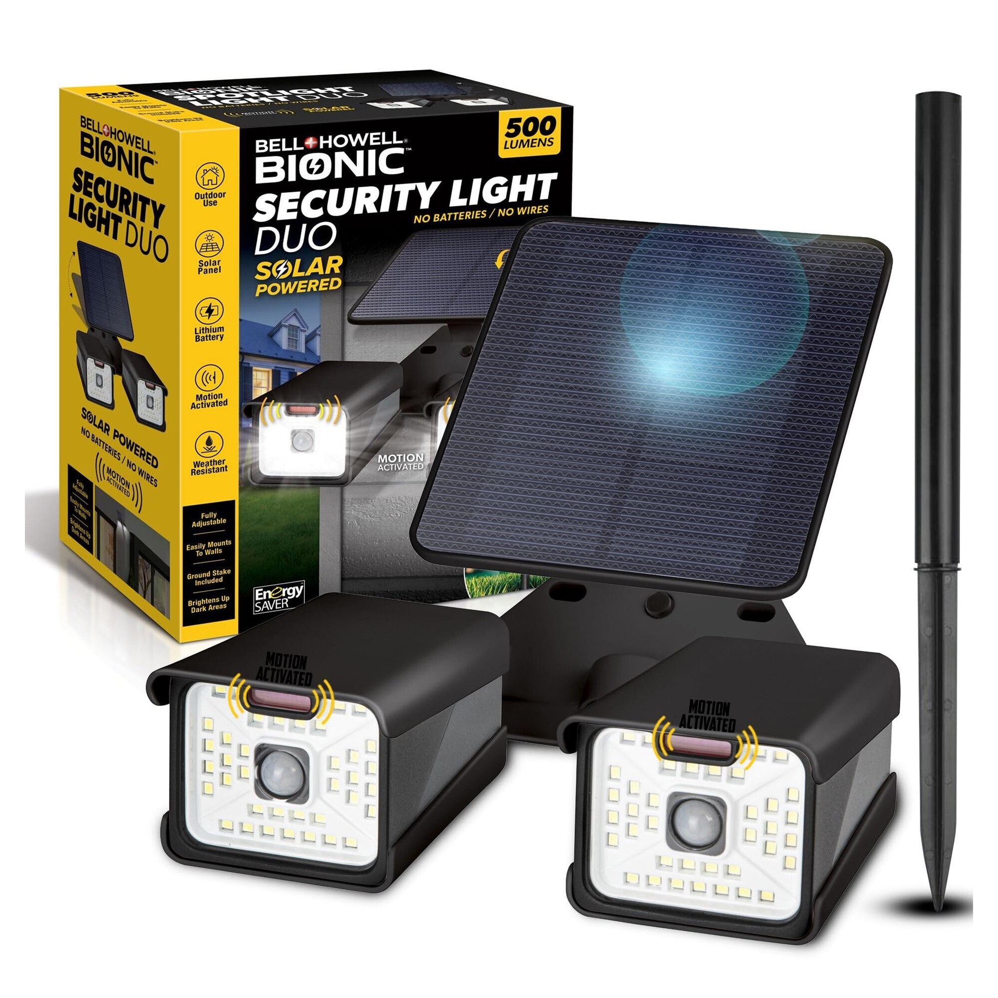 Bell + Howell 7-in. Solar Motion Security Light - 500 Lumens